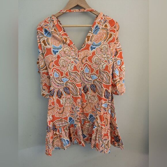 Misa Sari Poplin Balloon Orange Dress Size XS - Picture 4 of 5